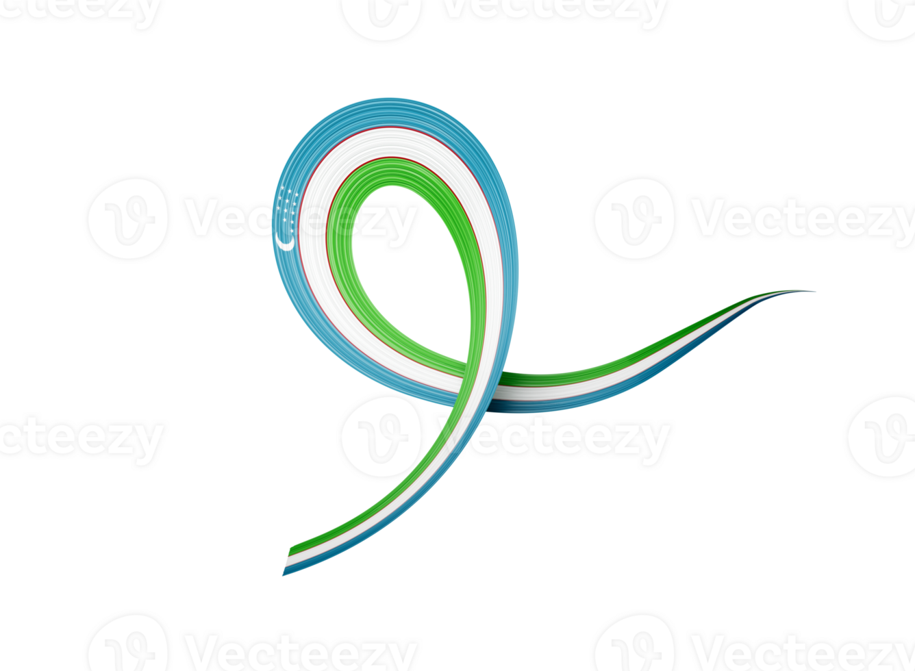 3d Flag Of Uzbekistan 3d Wavy Shiny Uzbekistan Ribbon 3d Illustration png