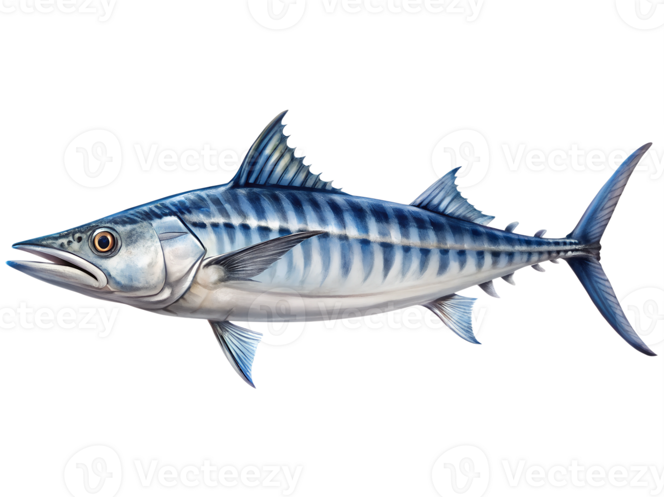 Wahoo swimming, isolated on a transparent background png