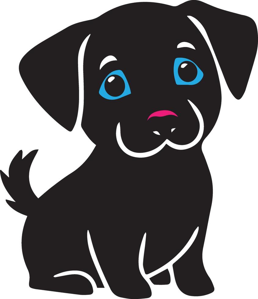 Cute dog sitting icon for different designer vector
