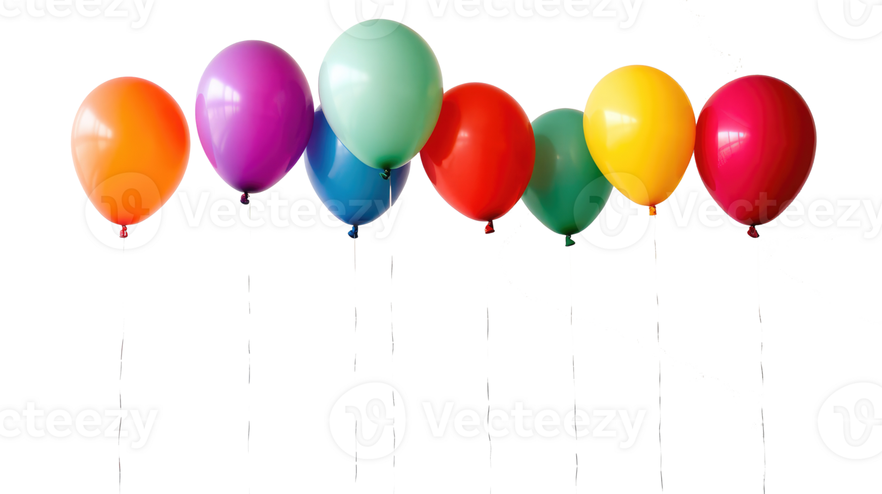 colorful balloons isolated on transparent background png