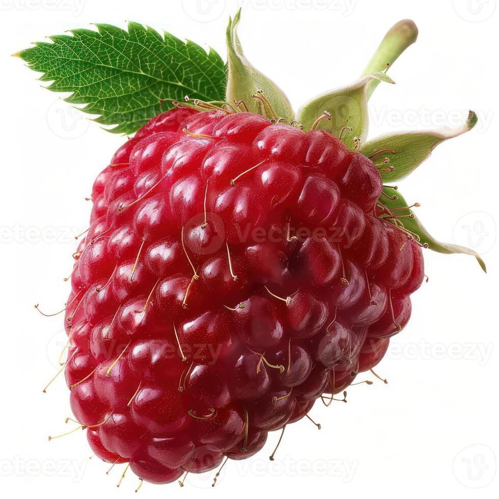 araffe with green leaves on top of it and a berry on the bottom photo
