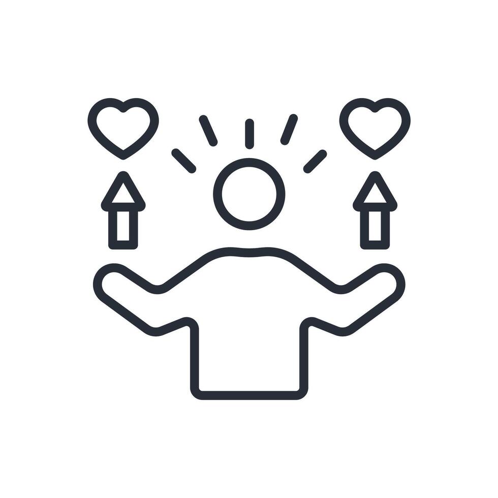 Confidence icon. .Editable stroke.linear style sign for use web design,logo.Symbol illustration. vector