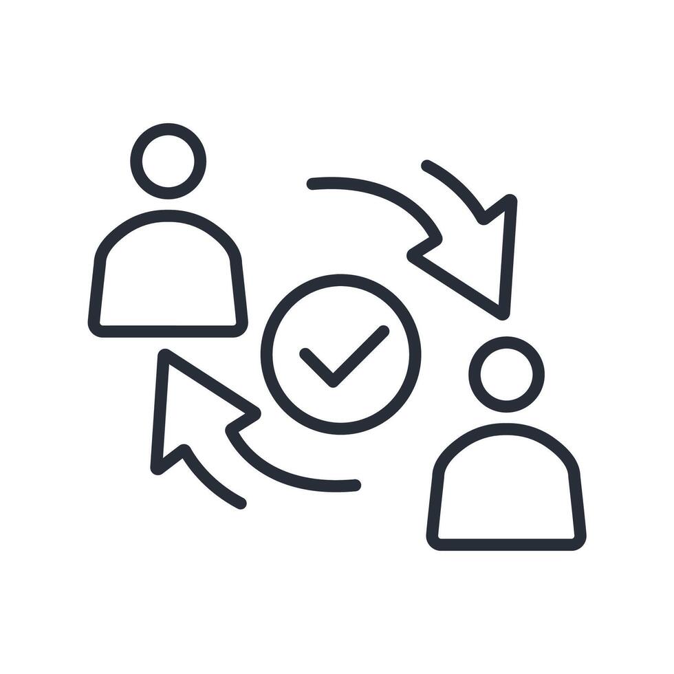 Reciprocity icon. .Editable stroke.linear style sign for use web design,logo.Symbol illustration. vector