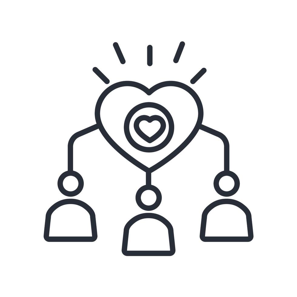 relationship icon. .Editable stroke.linear style sign for use web design,logo.Symbol illustration. vector