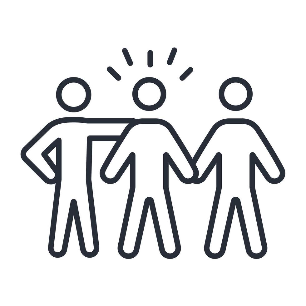 friends icon. .Editable stroke.linear style sign for use web design,logo.Symbol illustration. vector