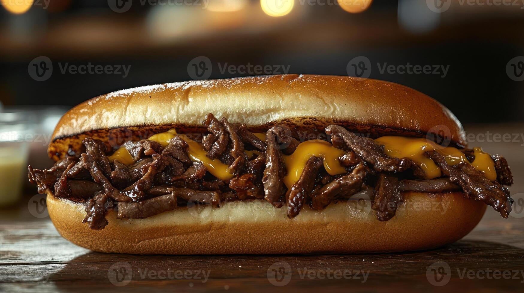 a close up of a sandwich on a table photo