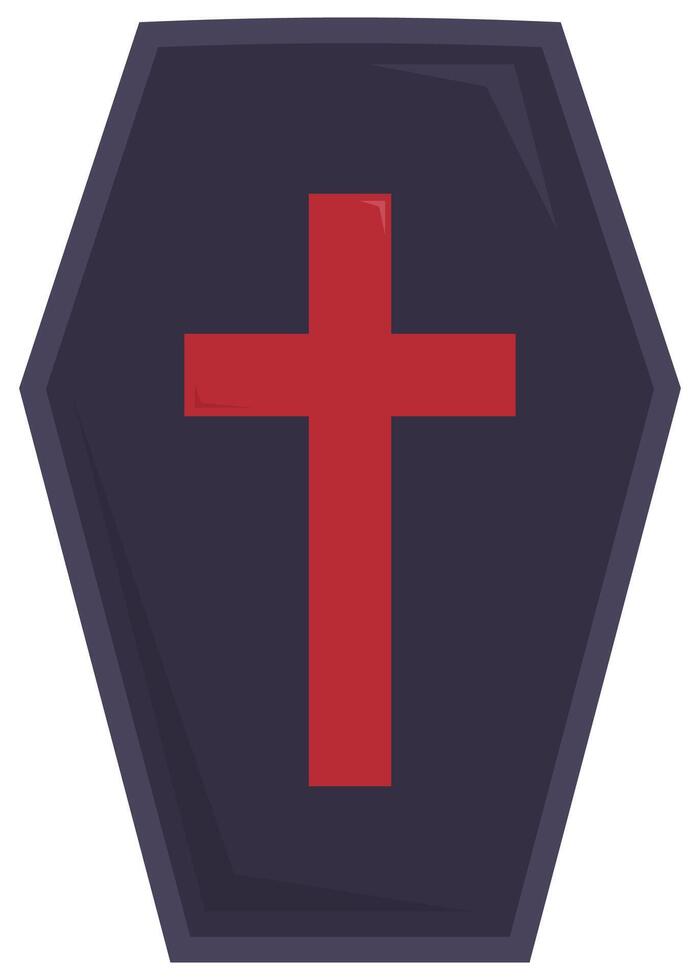 Flat icon of coffin isolated on white background. vector