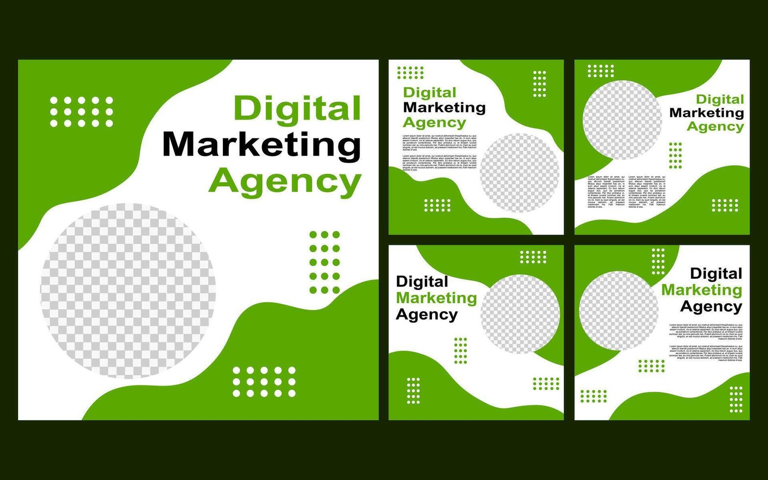 social media template design with green and white color for promotion. vector