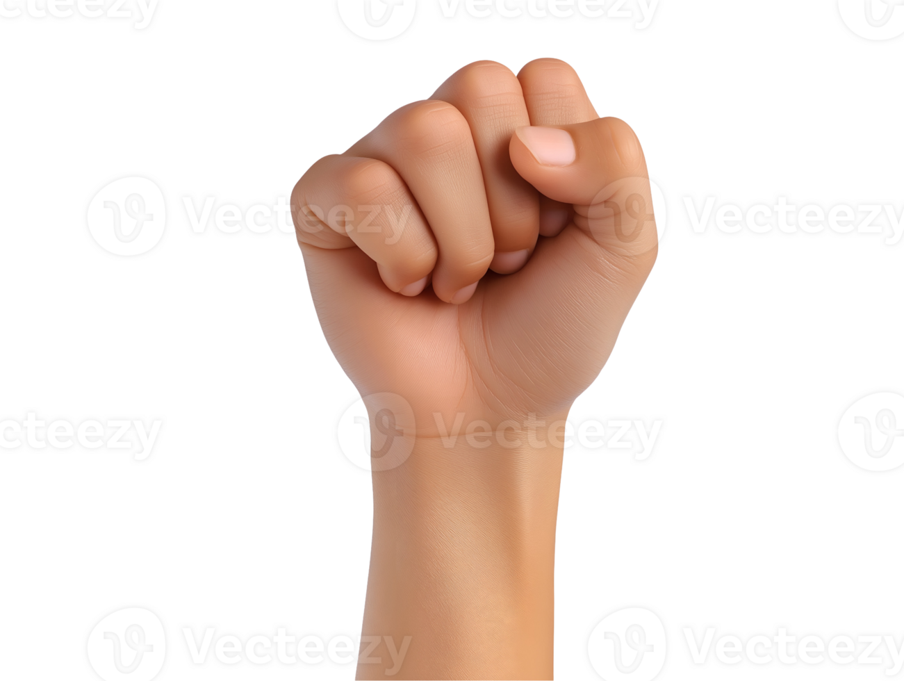 close-up of a human fist gently closed to form the shape of zero representing a number or counting gesture on an isolated white background png