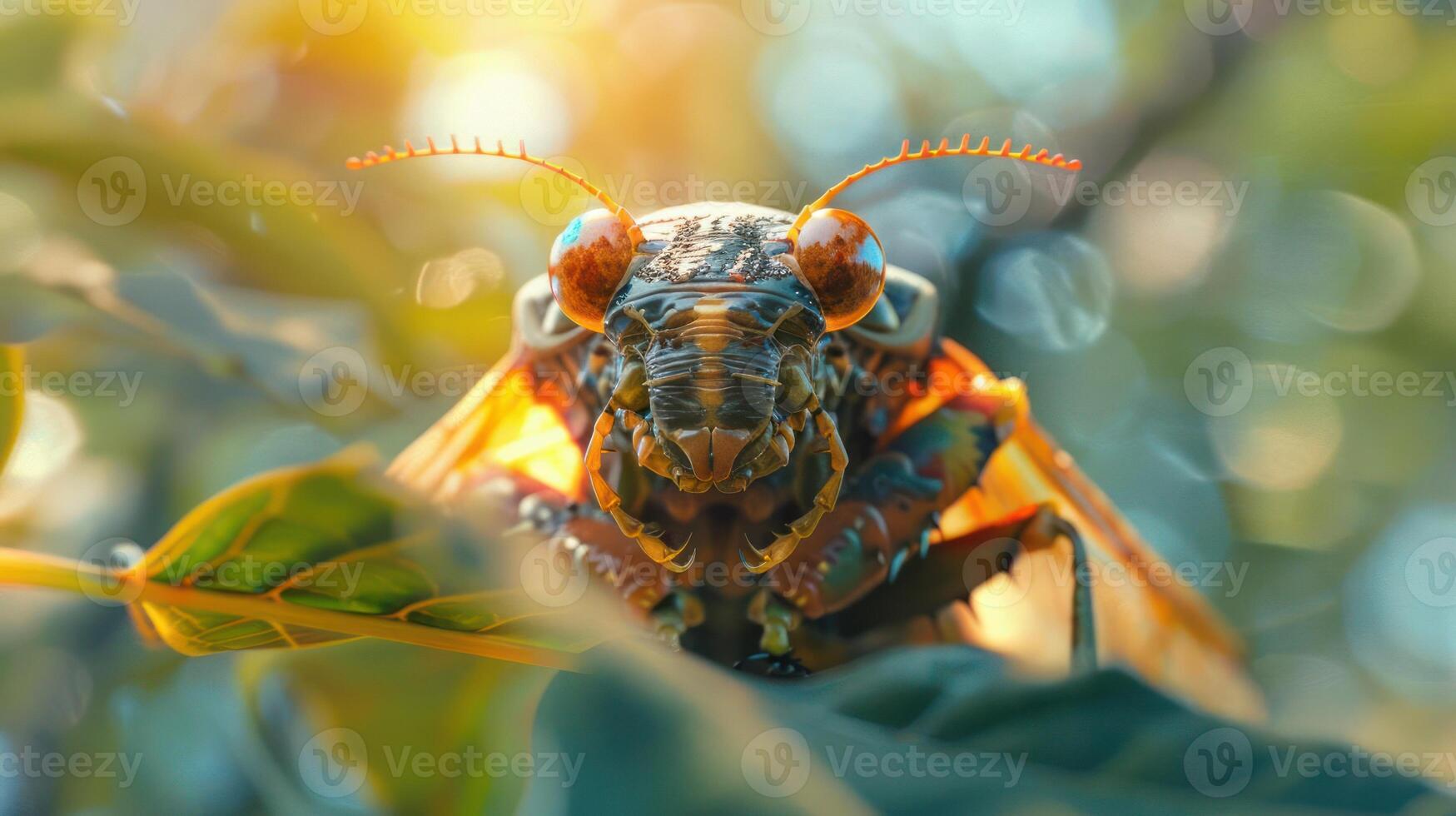 a close up of a bug on a leaf photo