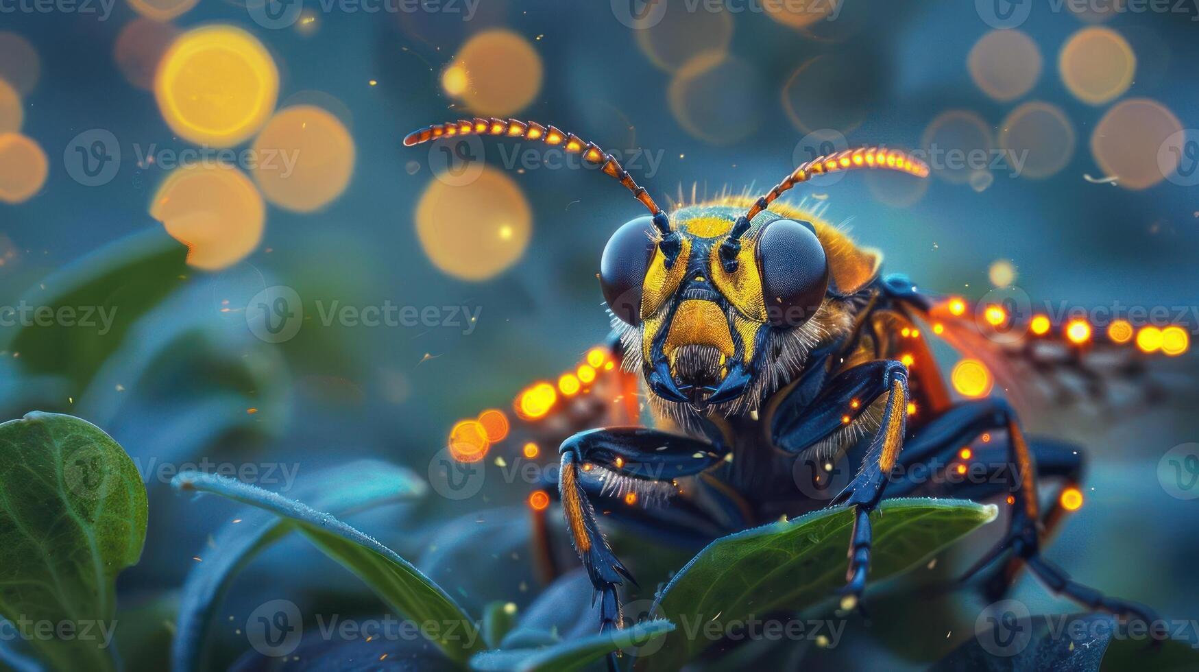 a close up of a bug on a plant photo