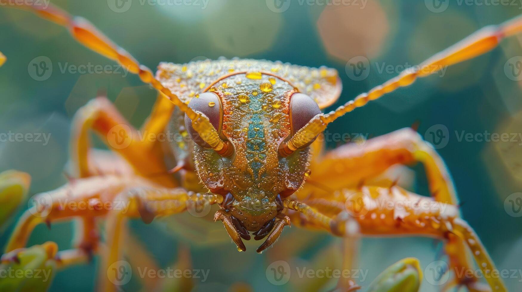 a close up of a bug on a plant photo