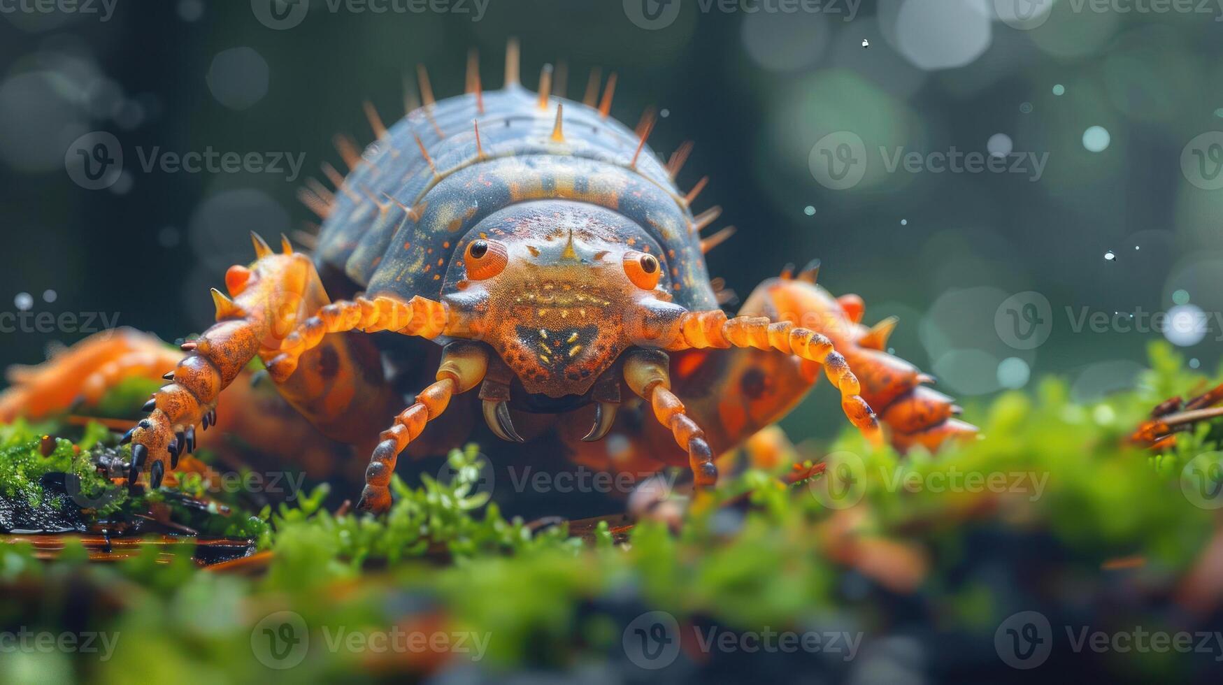a close up of a bug on some grass photo