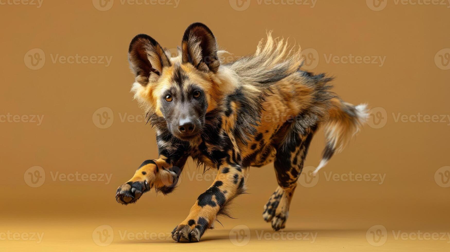 a dog that is standing on its hind legs photo