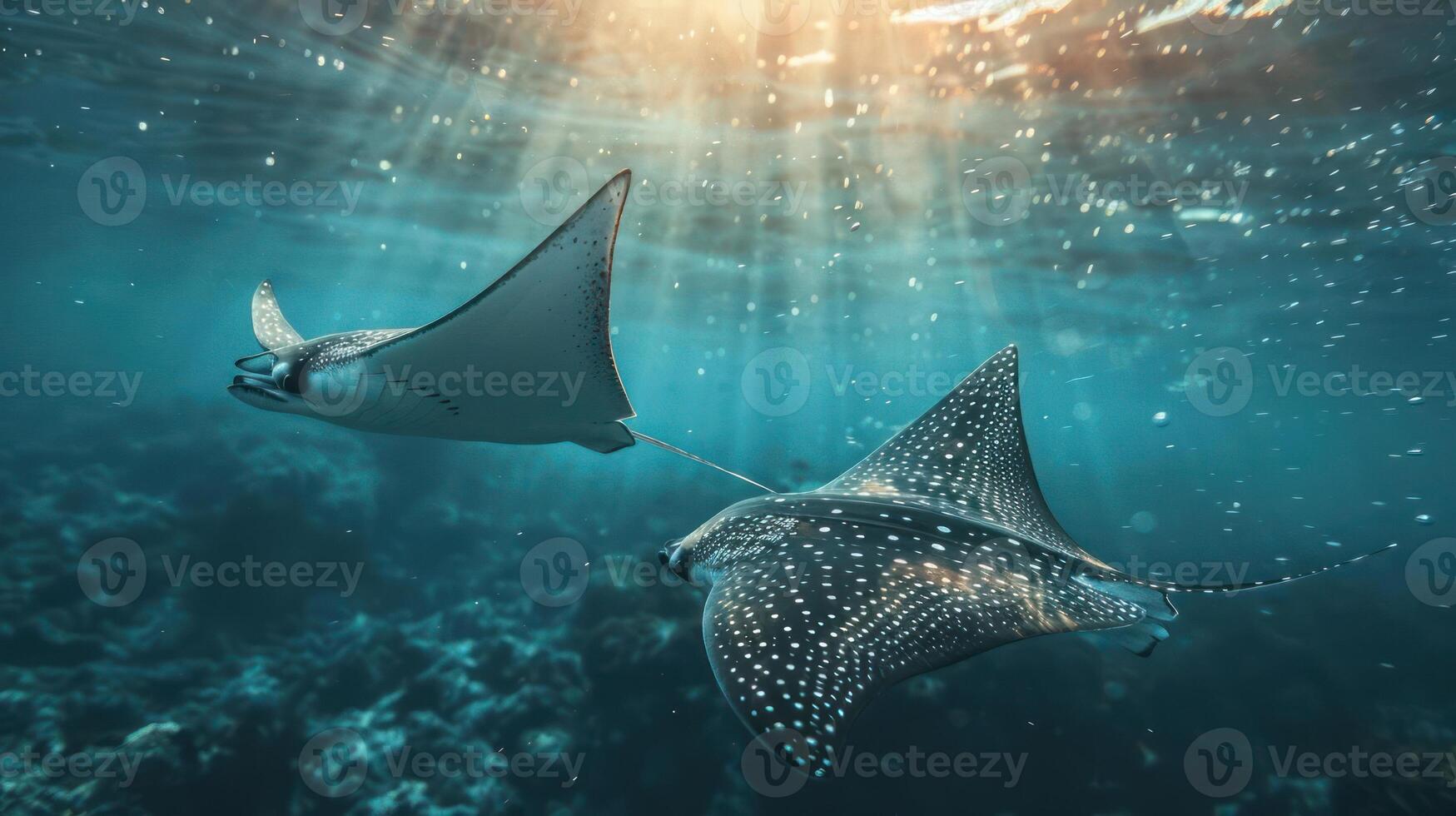 a couple of large fish swimming next to each other photo