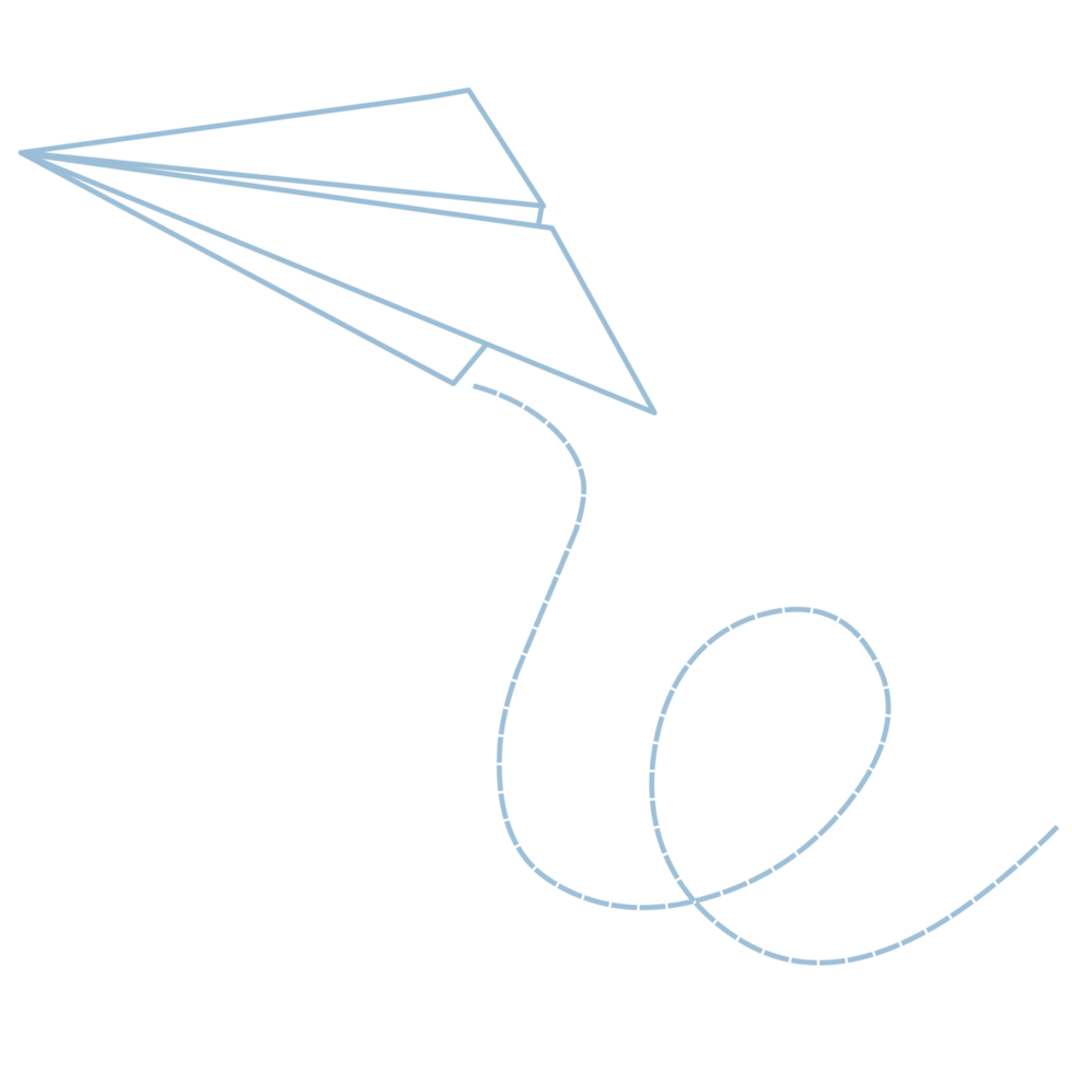 Paperplane Dash Line png