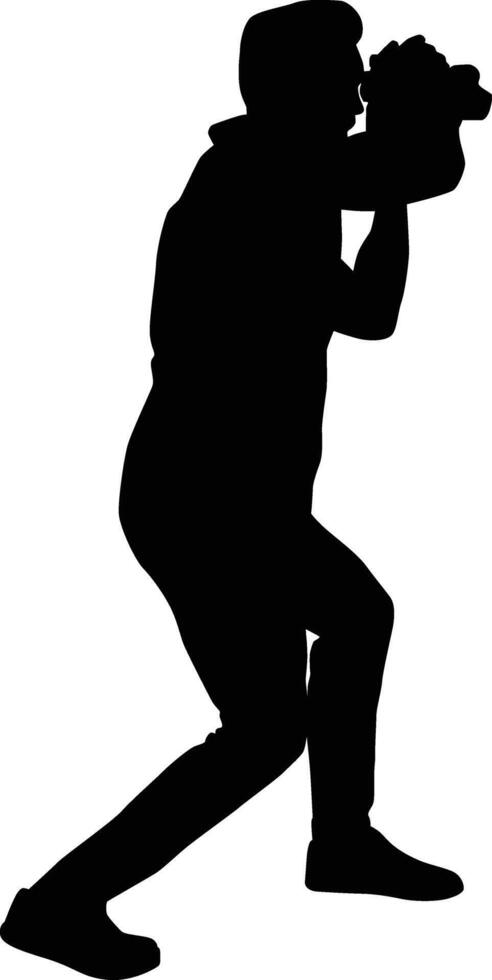 Pose of photographer silhouette illustration vector