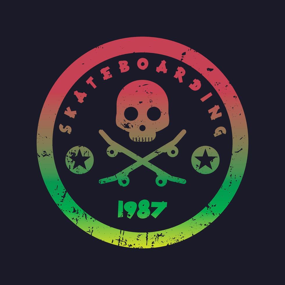 Skateboard Illustration typography for t shirt, poster, logo, sticker, or apparel merchandise vector