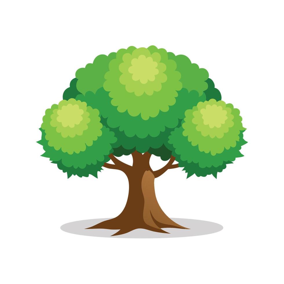 Horse Chestnut tree isolated flat illustration on white background vector