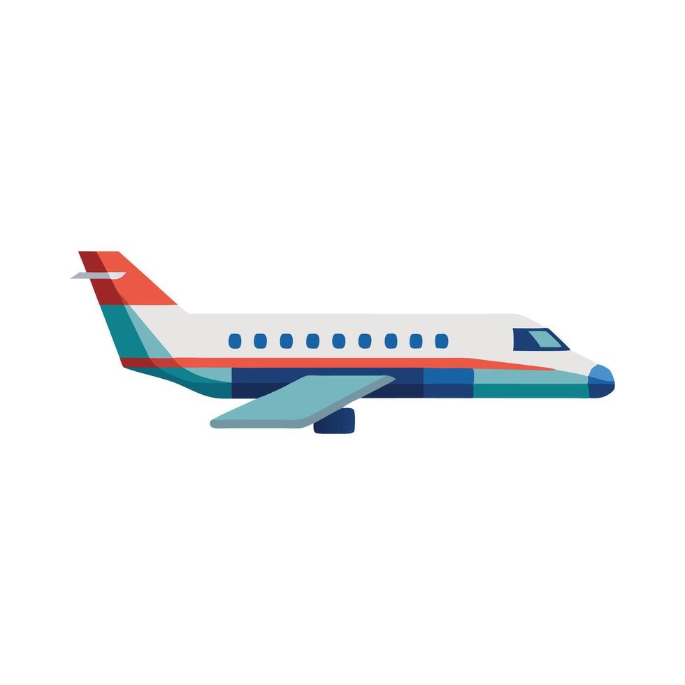 Regional Jet Transport isolated flat illustration on white background vector