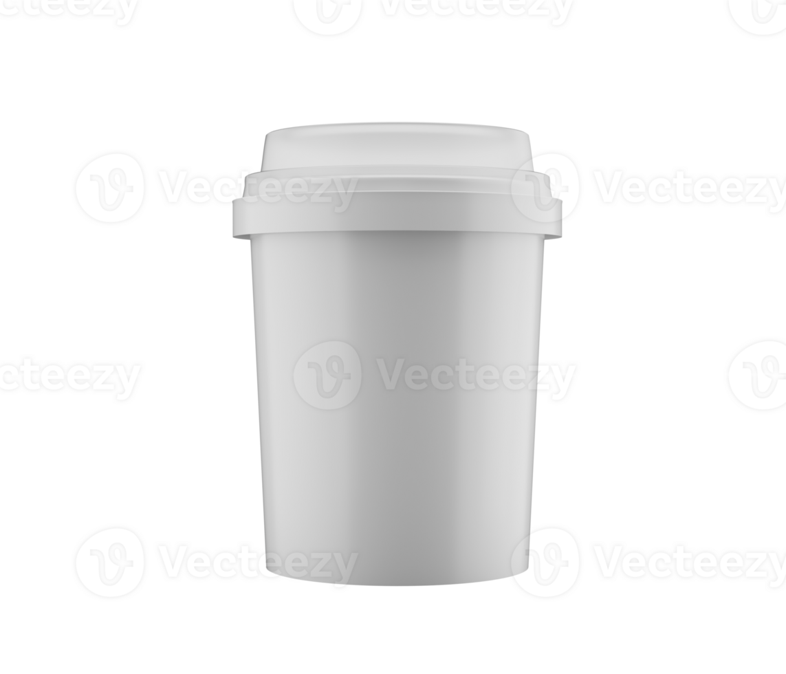 3d Empty White Cylindrical Plastic Jar Or Container With Cap, 3d illustration png