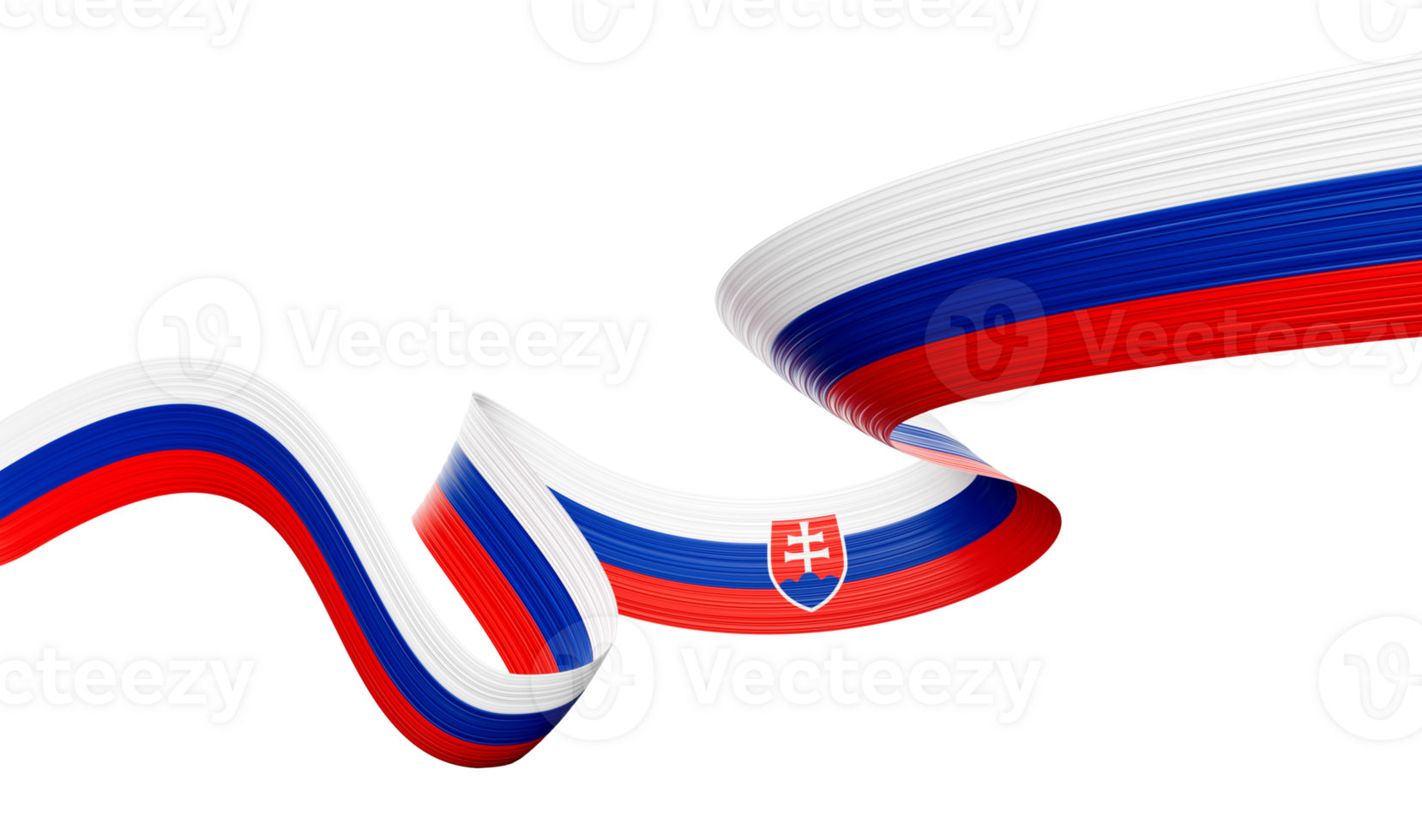 3d Flag Of Slovakia 3d Waving Ribbon Flag, 3d Illustration png