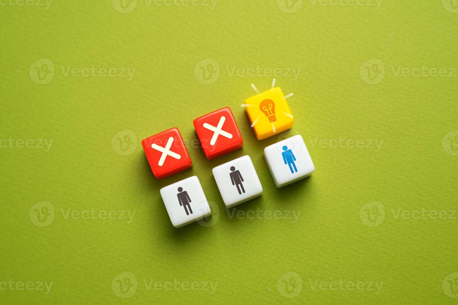 Approve one of the ideas. Teamwork. Choose the best proposed idea. Brainstorming. photo