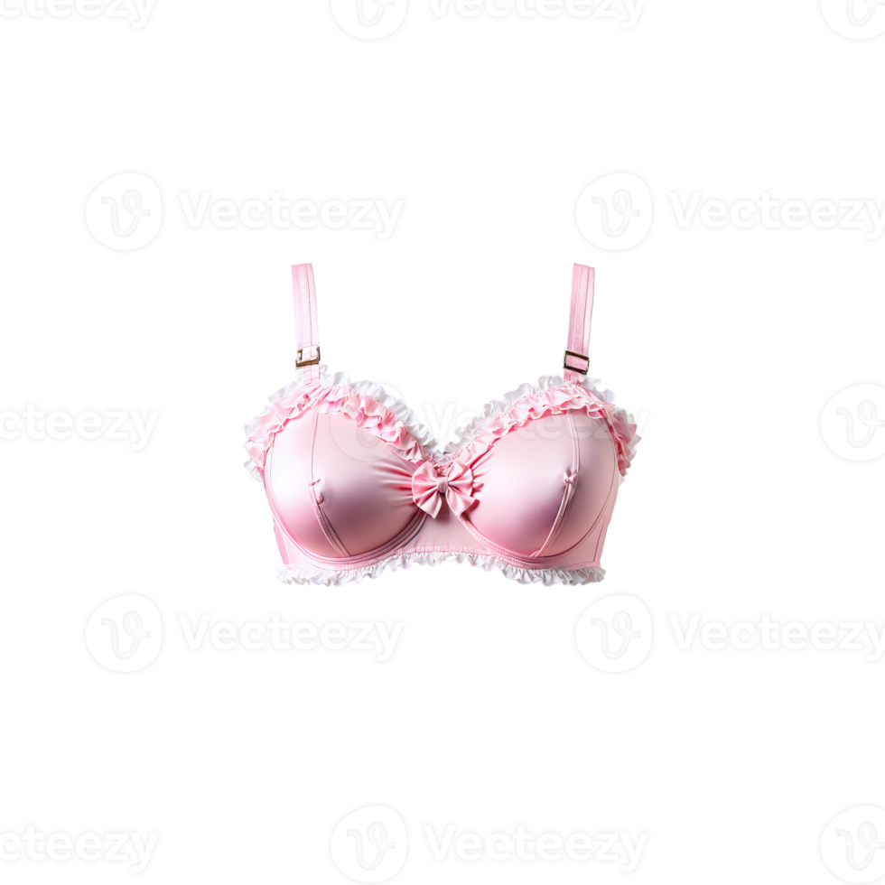 Girly ruffled bra with bow details fluttering sweetly pastel candy hues innocent charm png