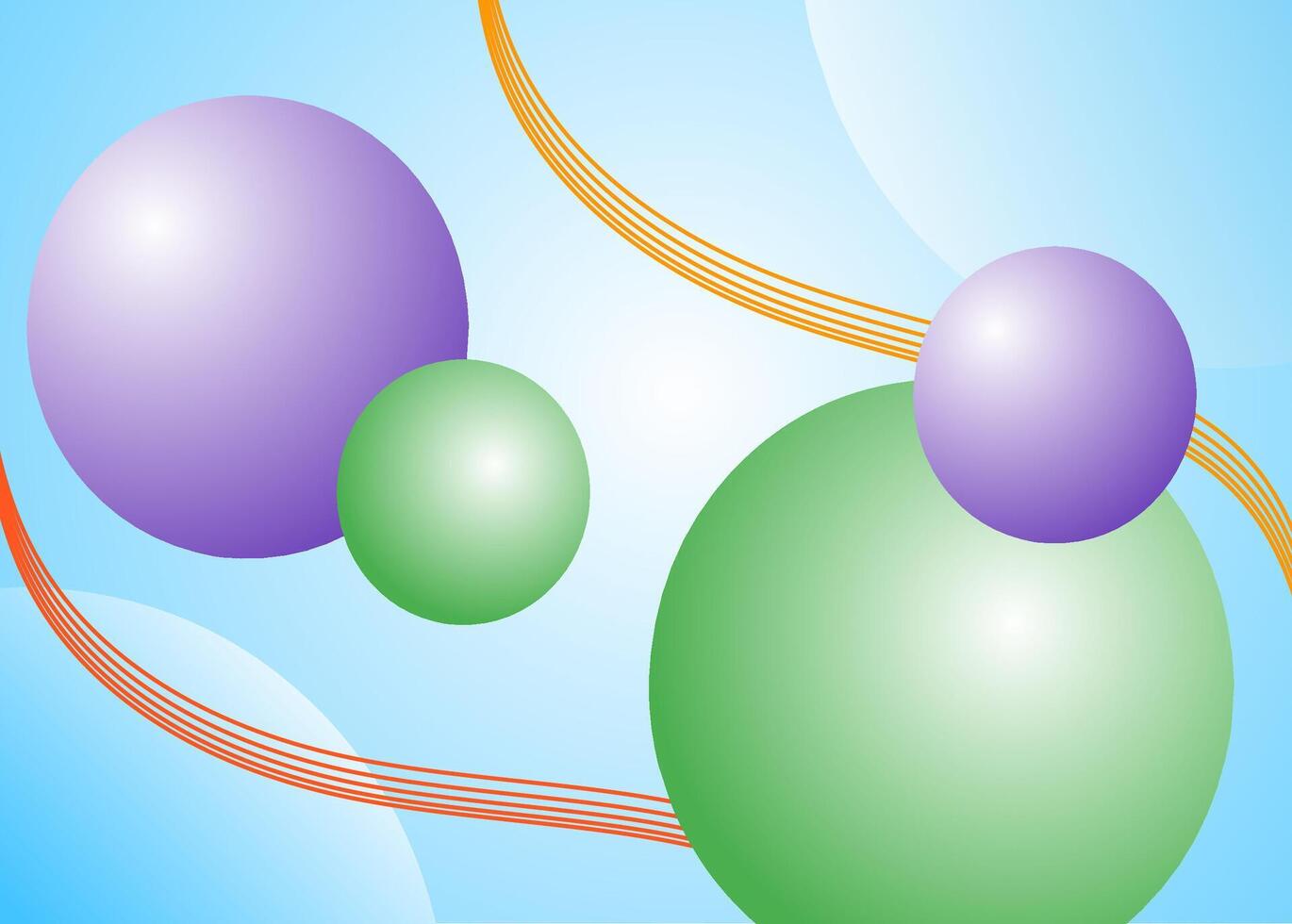 A colorful background with three balls and a line vector