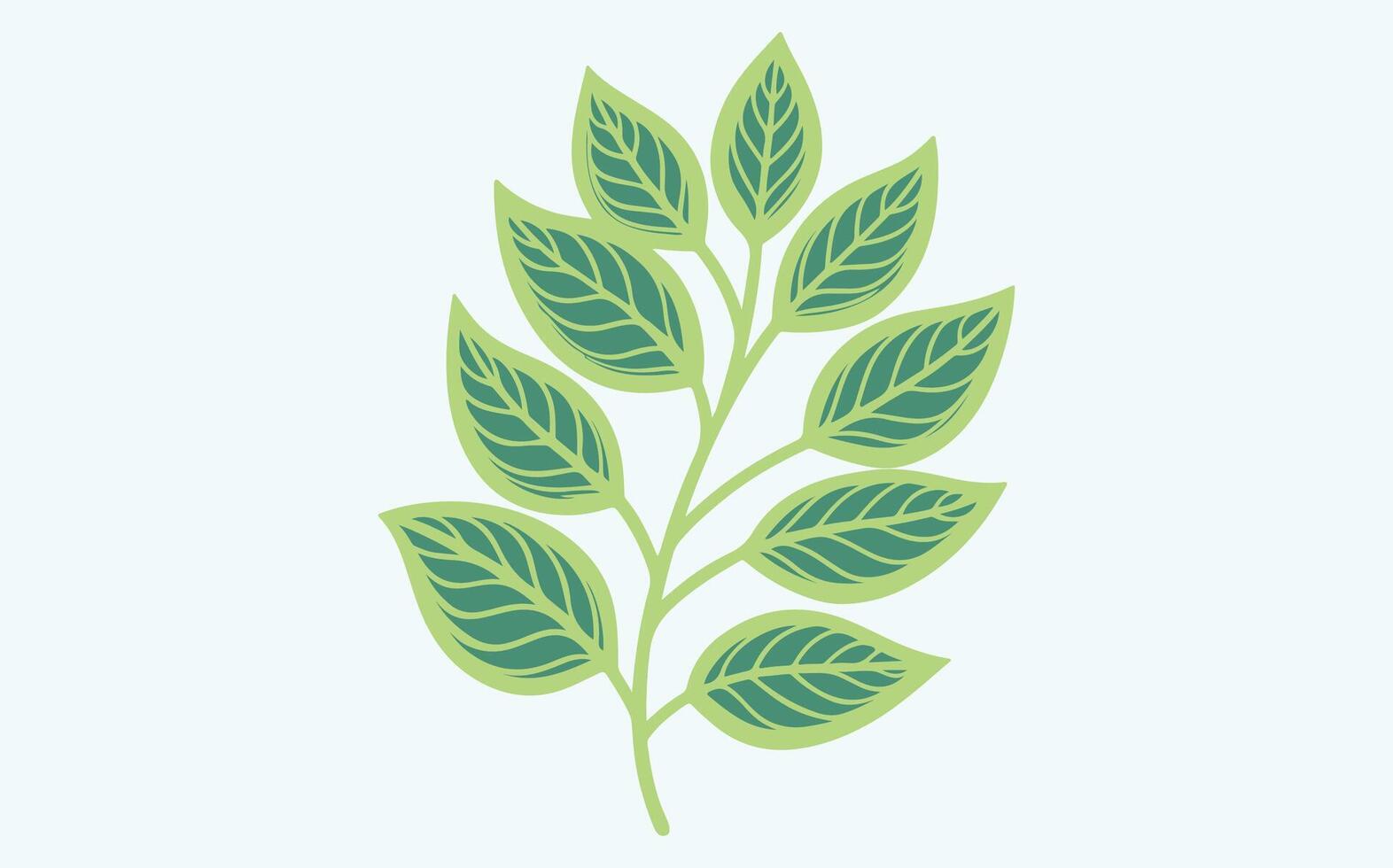 Green Leaf Watercolor Design image vector