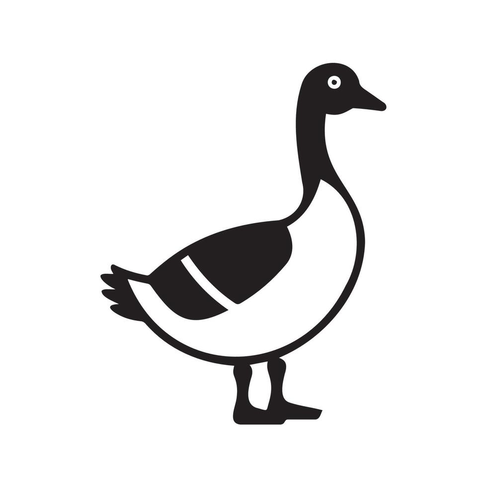 Black and White Illustration of a Duck vector