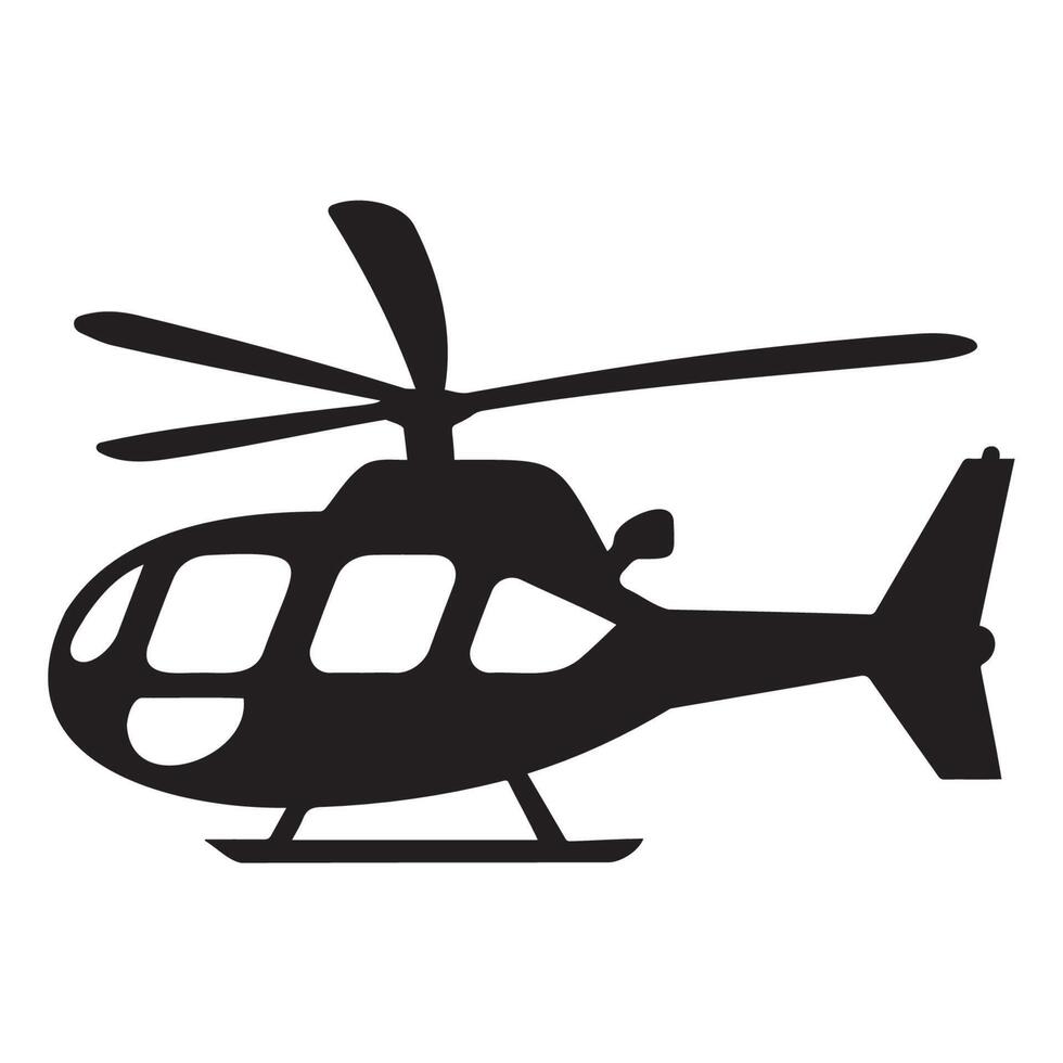Silhouette of a Helicopter in Black Design vector