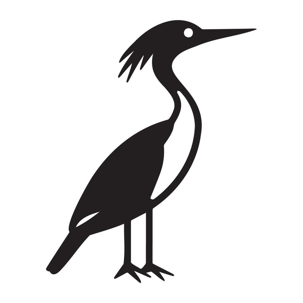 Elegant Silhouette of a Bird in Black and White vector