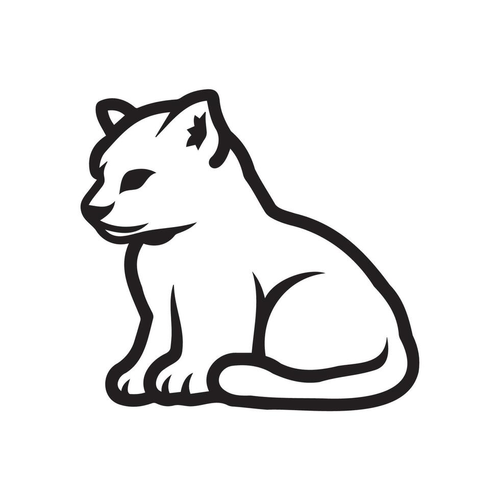 Sleek and Simple Cat Outline Illustration vector