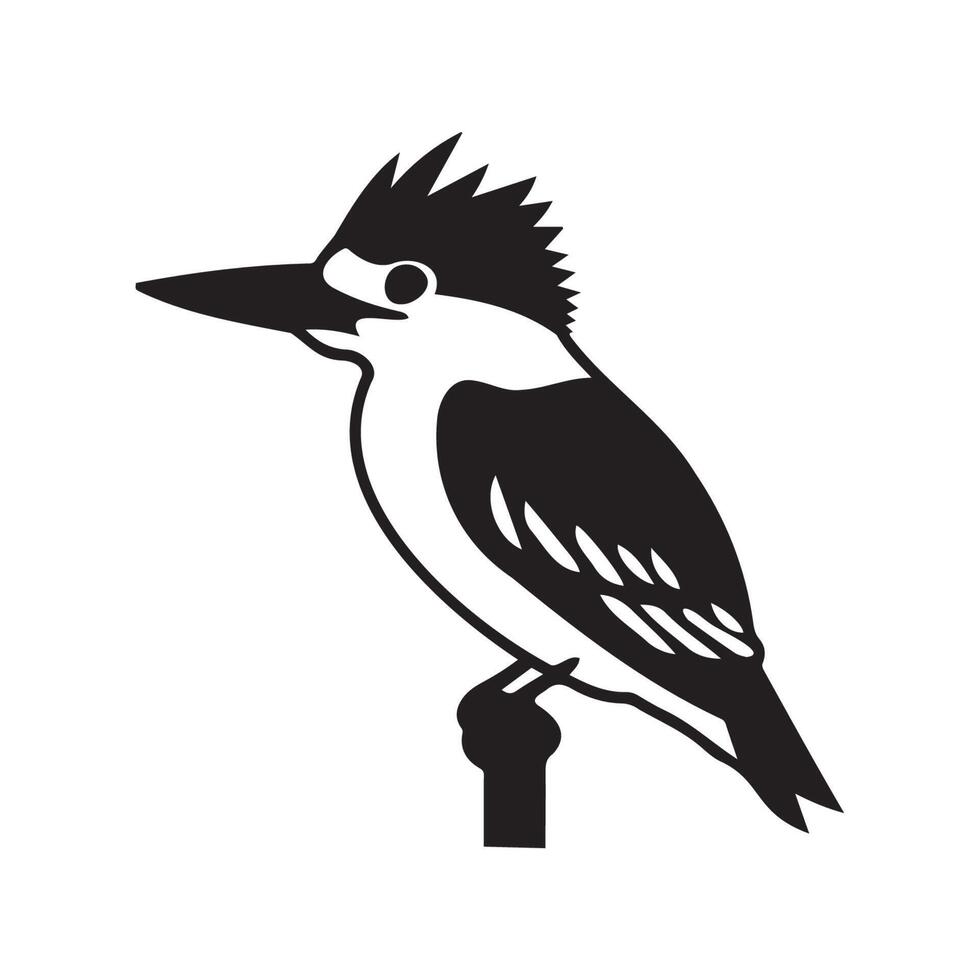 Black and White Illustration of a Bird vector