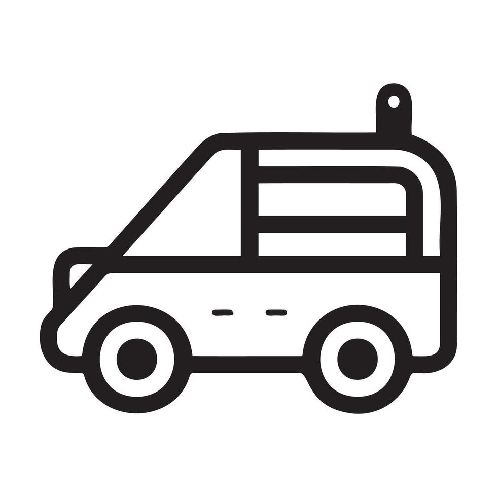 Simple Line Art of a Compact Car vector