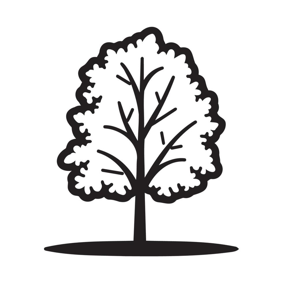 Simple Black and White Tree Icon Design vector