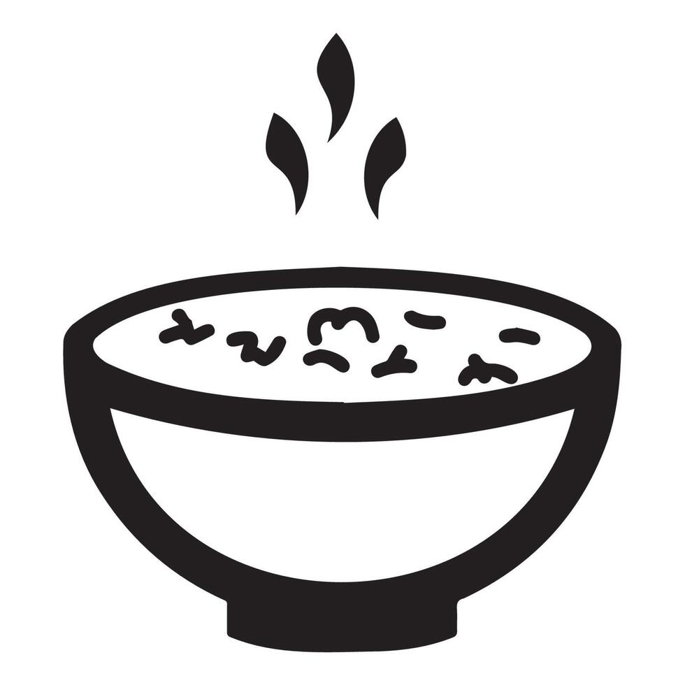 Steaming Bowl of Rice Icon Illustration vector