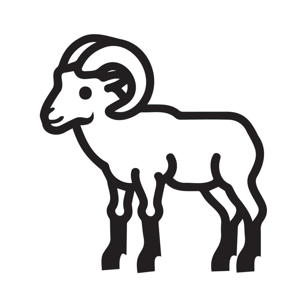 Simple Line Art of a Ram Icon vector