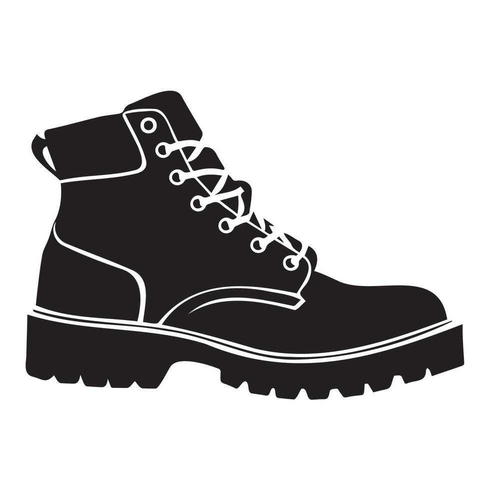 Black Boot Silhouette for Outdoor Adventure Theme vector