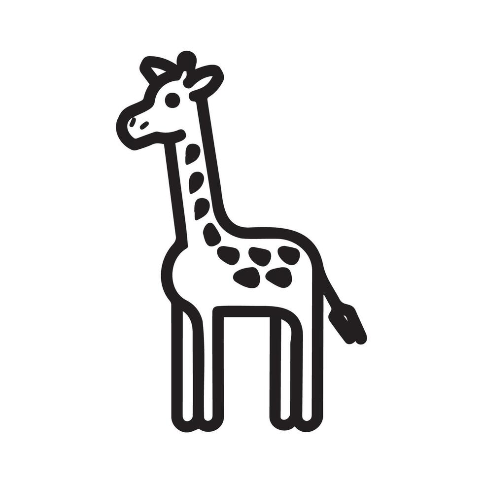 Outline of a Giraffe in Simple Style vector