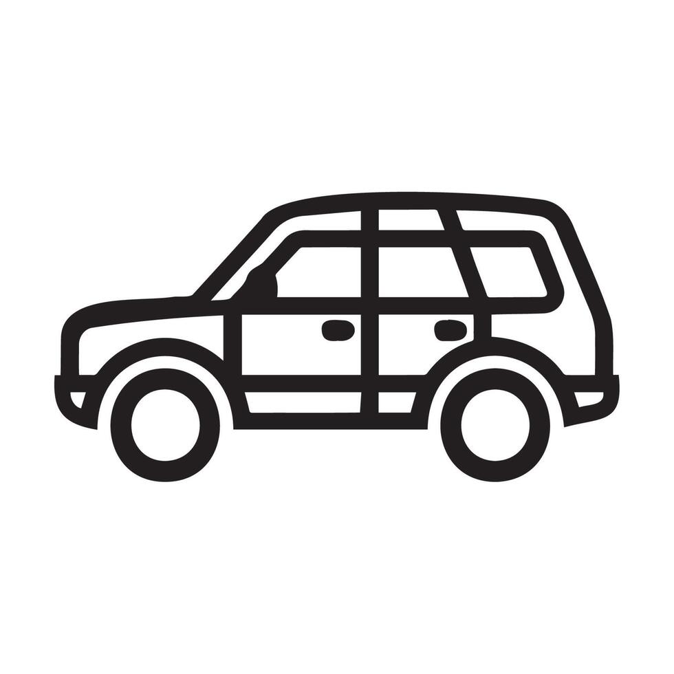 Minimalist Line Art of a Car for Graphic Design vector