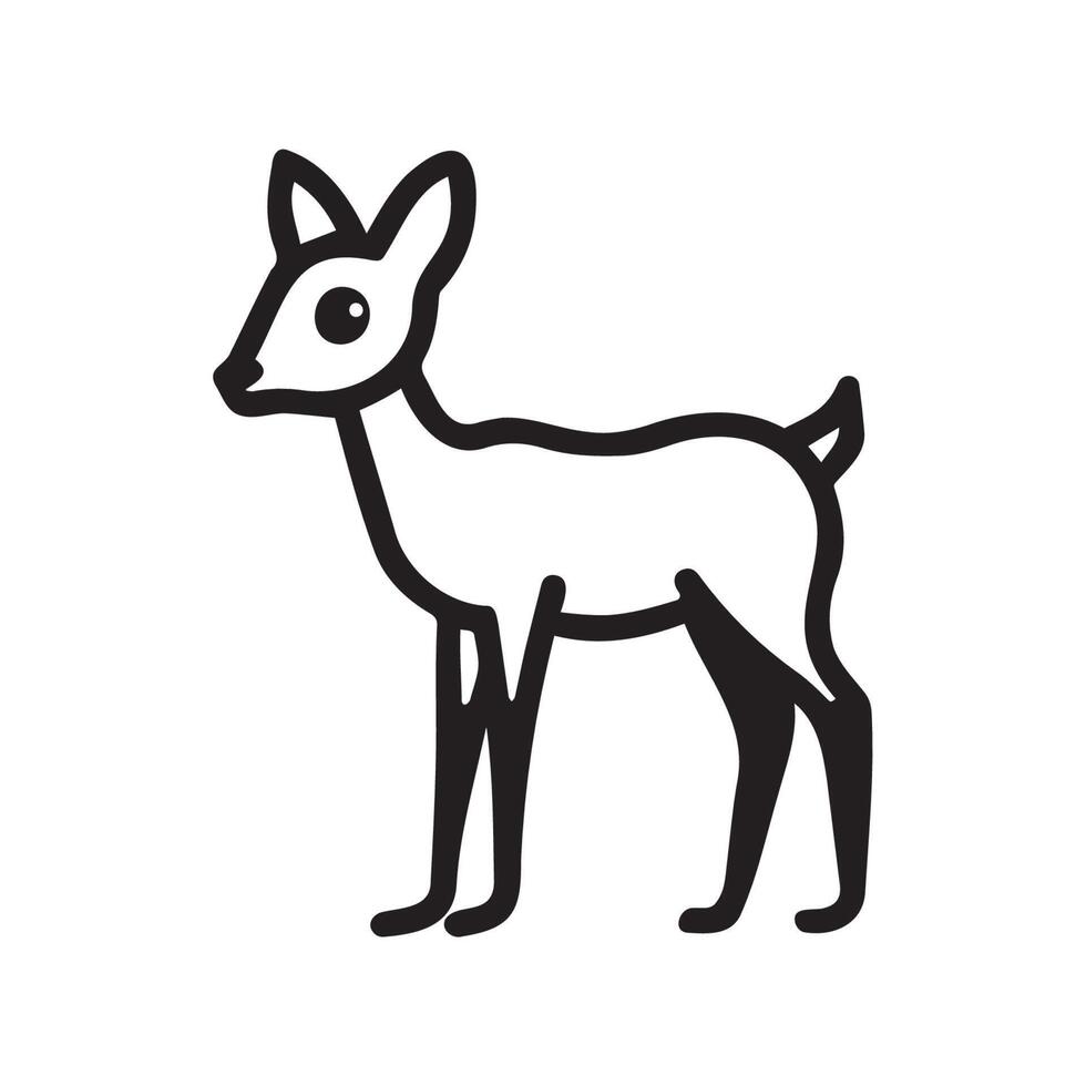 Simple Line Art of a Cute Deer vector