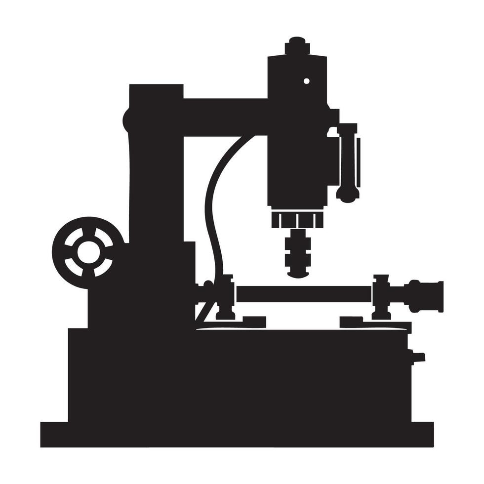 Industrial Machine Silhouette for Manufacturing Concepts vector