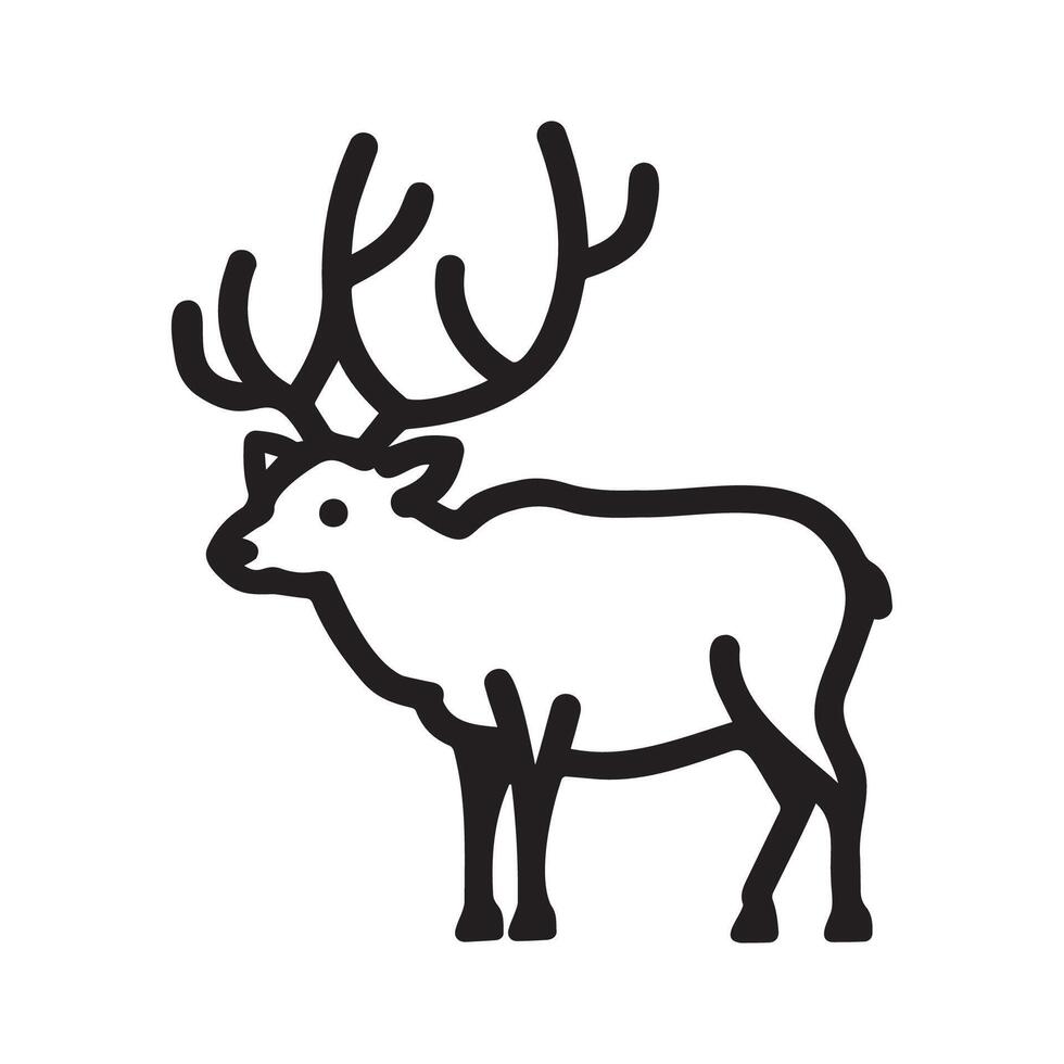 Stylized Illustration of a Simple Deer Design vector
