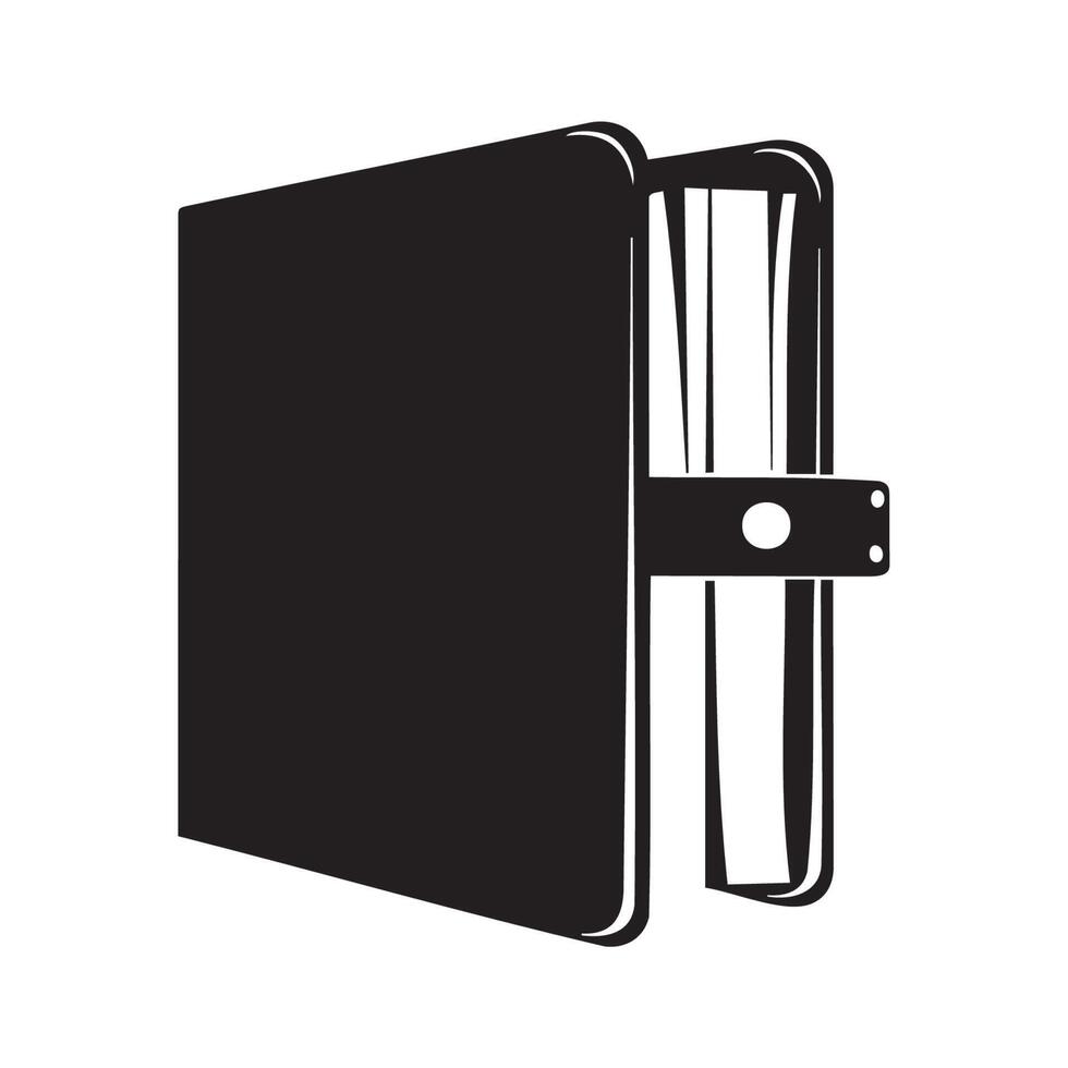 Simple Black Binder Icon for Office Use vector