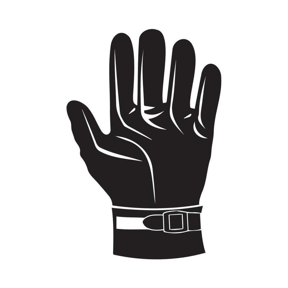 Black Glove Hand Gesture Icon for Design vector