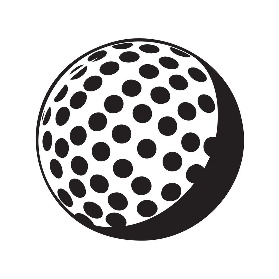 Simple Black and White Golf Ball Icon Design vector