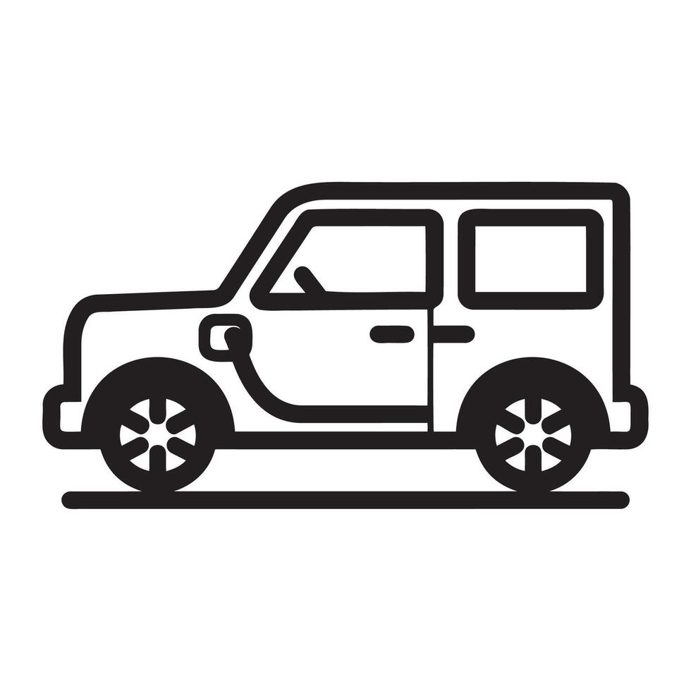 Simple Outline of a Classic SUV Vehicle Design vector