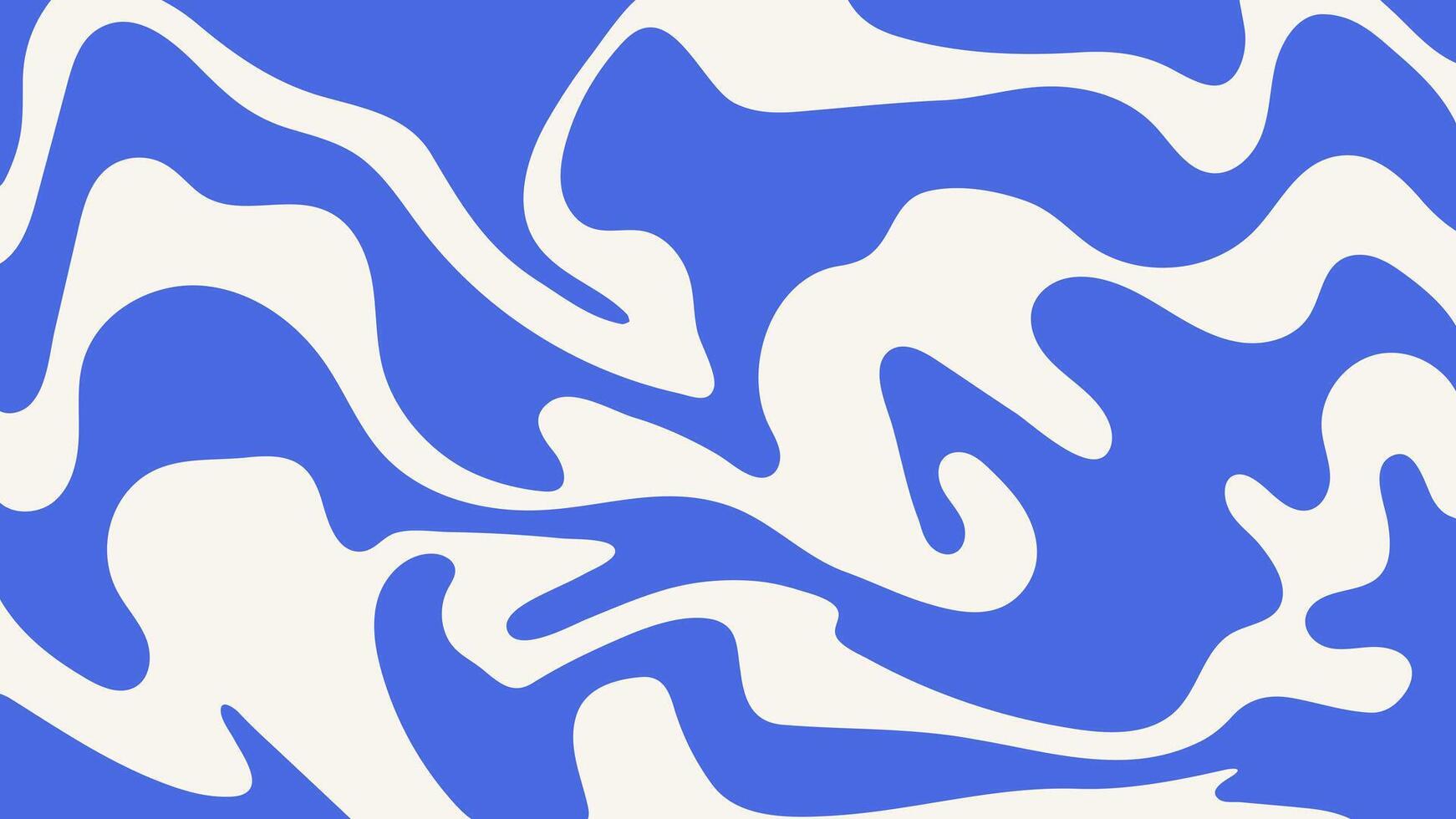 Blue wavy lines abstract background. Trendy psychedelic retro style backdrop. Twisted distorted texture. Waves, swirl and twirl pattern. Y2k aesthetic design vector